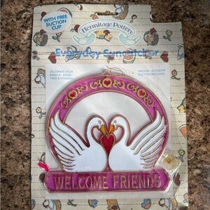 Welcome Friends Sun Catcher - Pink and White